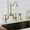 Kingston Brass Bridge Kitchen Faucet with Brass Sprayer, Polished Brass KS7752AXBS - alternate 4